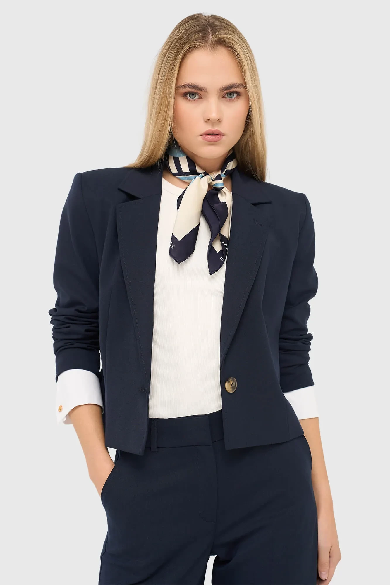 Damen-Blazer, kurz, blau, Stan
