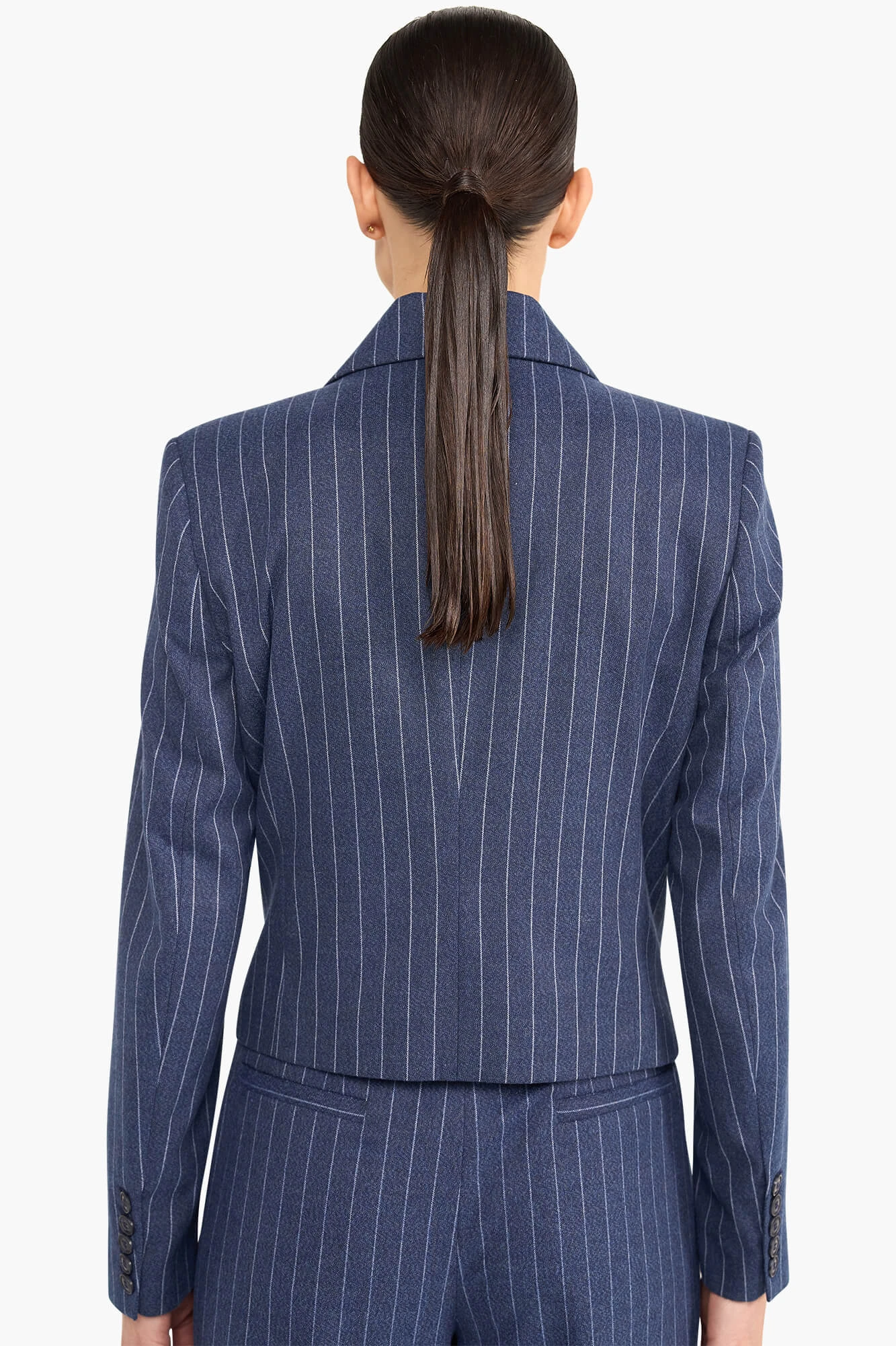 Women's Short-Sleeve Blazer, Stan, Blue Stripe