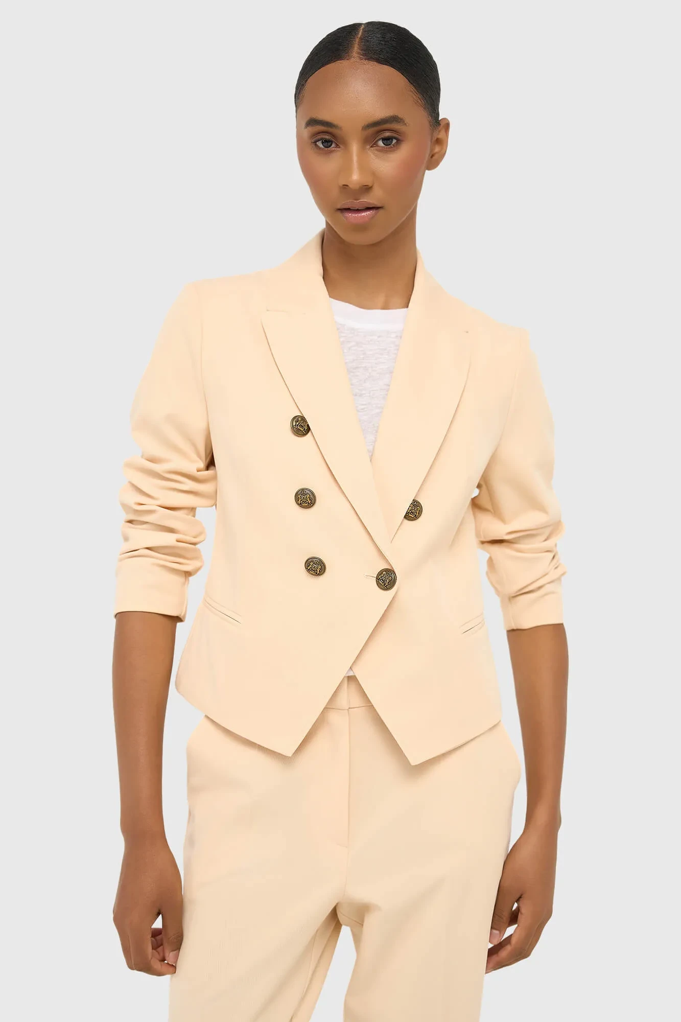 Damen-Blazer, kurz, pfirsichfarben, Ace