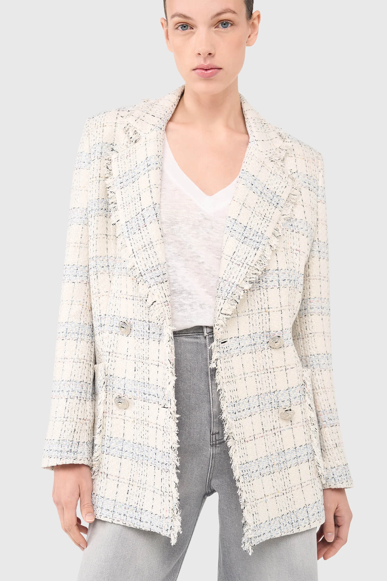 Martin Blazer Off White Metallic