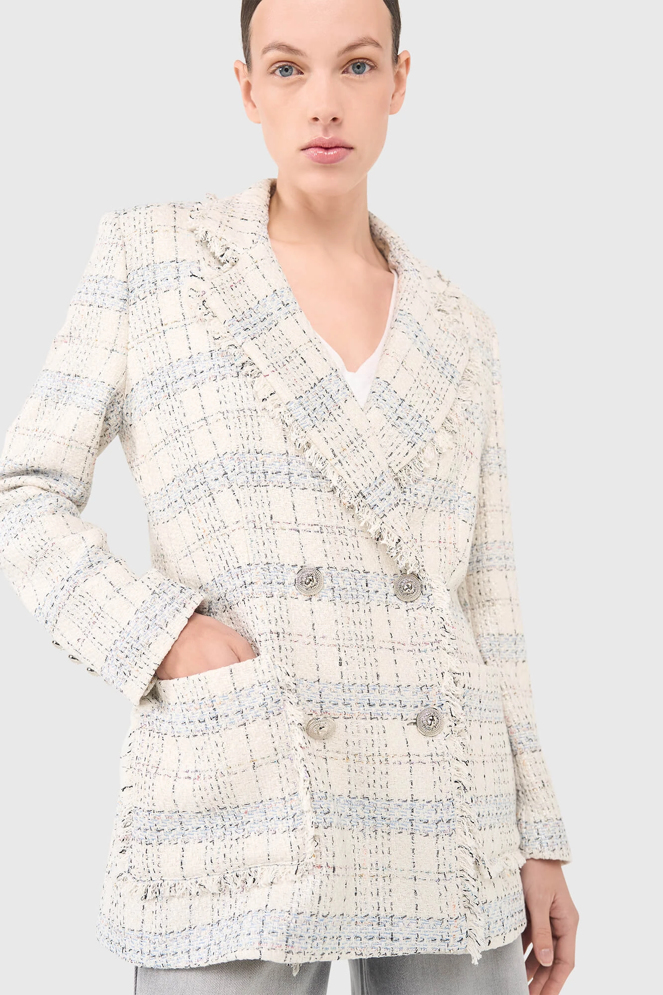Martin Blazer Off White Metallic