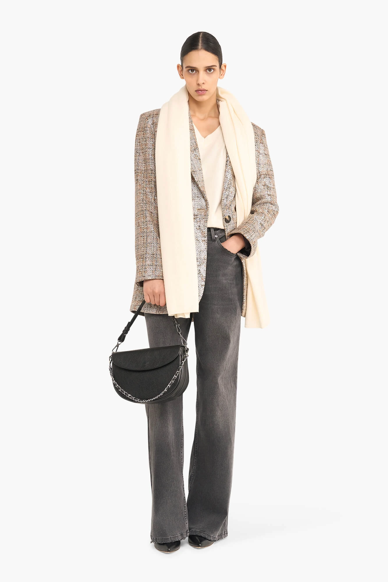 Oversized Blazer Dames Hank Bruin Zilver Metallic