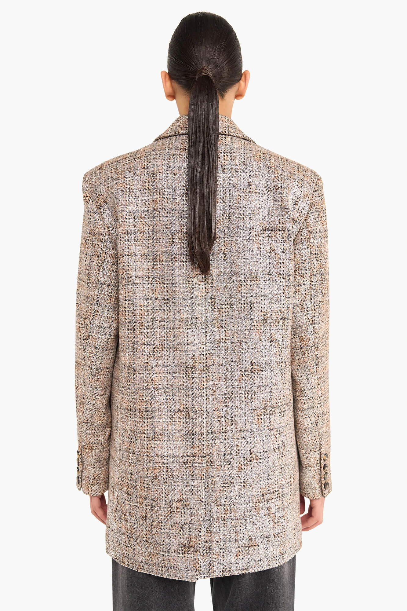 Oversized Blazer Dames Hank Bruin Zilver Metallic