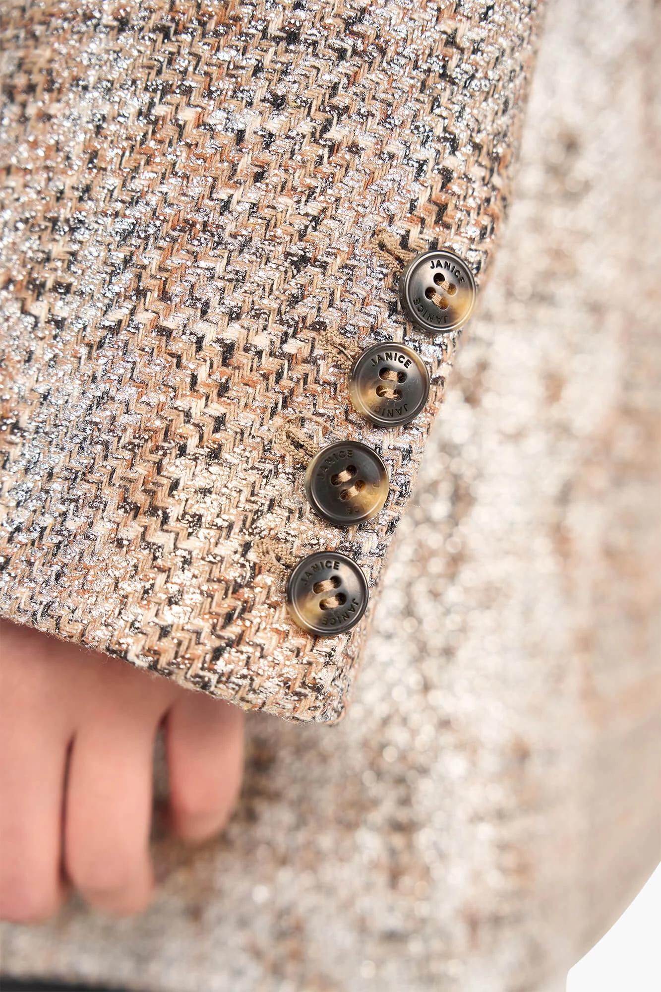 Oversized Blazer Dames Hank Bruin Zilver Metallic