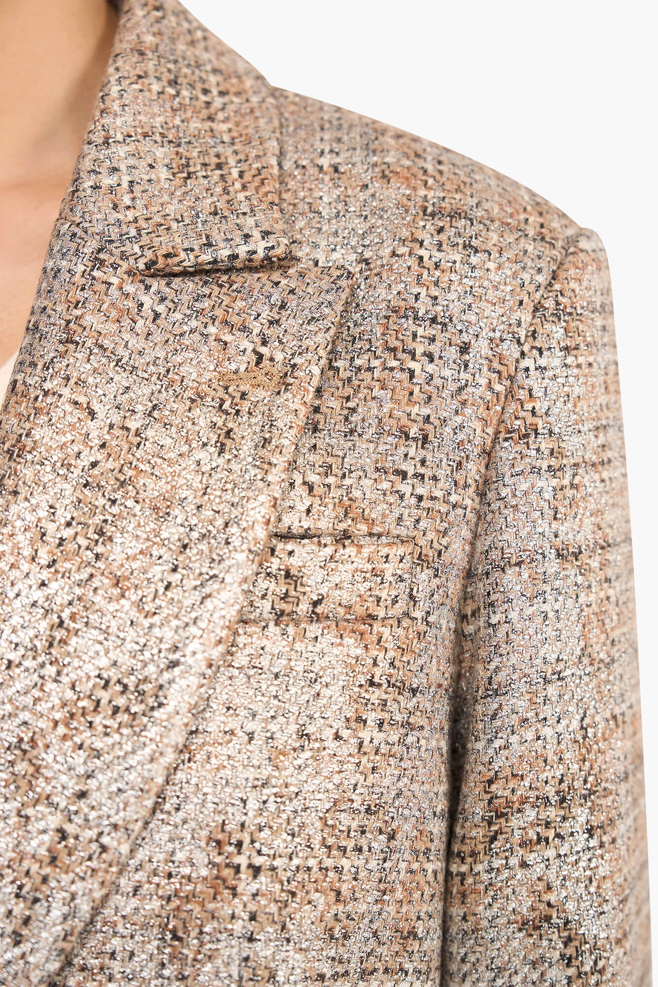 Oversized Blazer Dames Hank Bruin Zilver Metallic