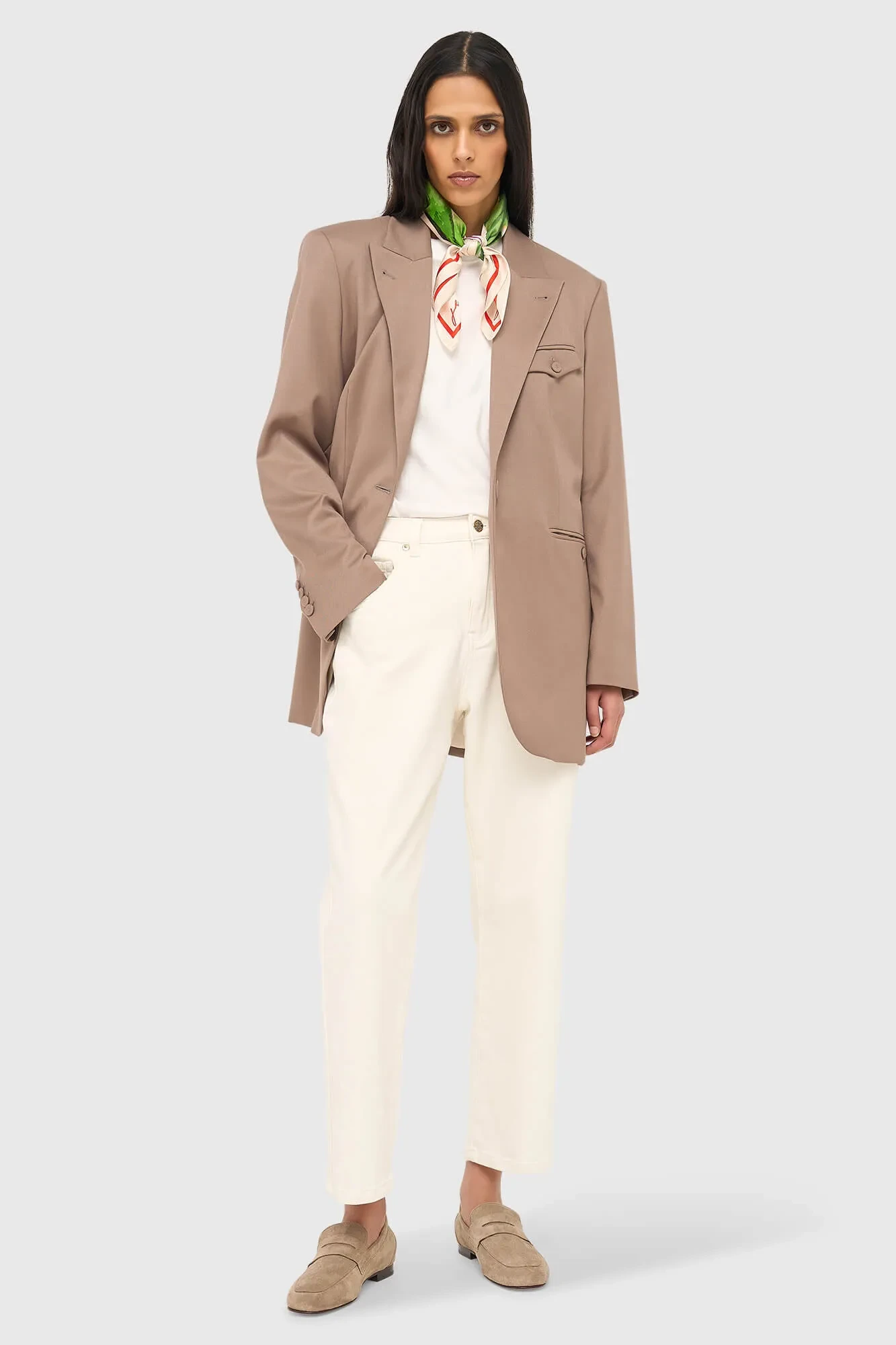 Women's Oversized Boyfriend Blazer in Brown