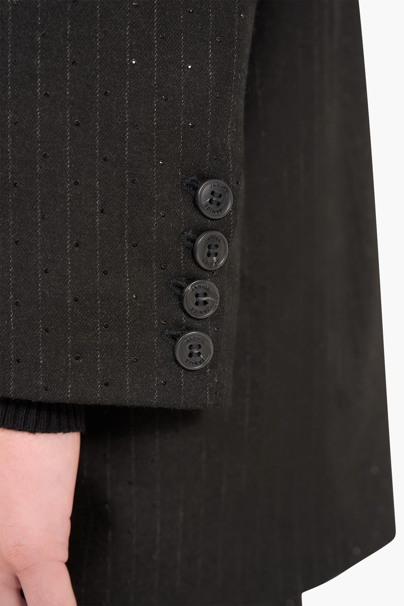 Oversized Blazer Dames Buddy Zwart Steentjes