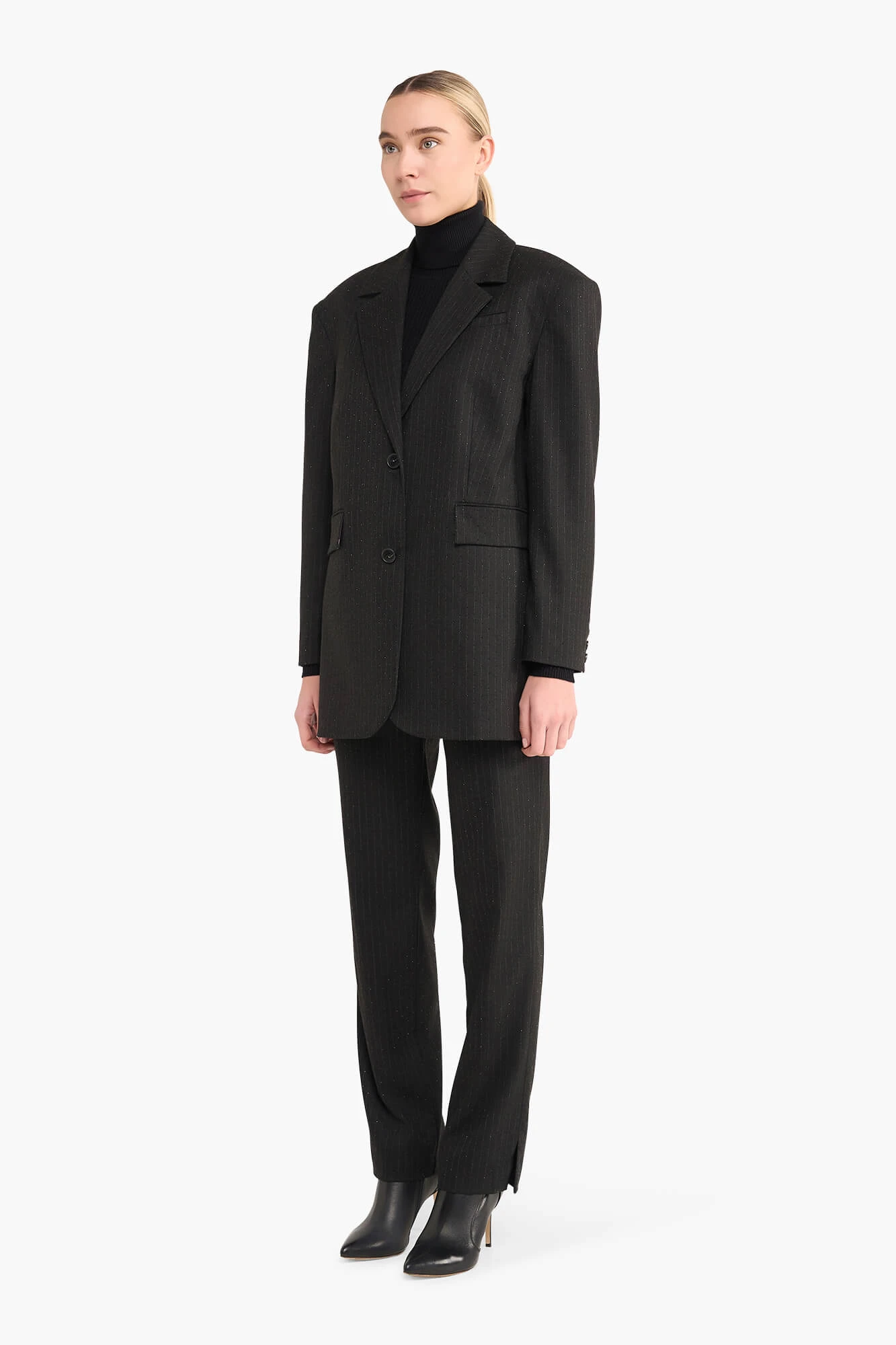 Oversized Blazer Dames Buddy Zwart Steentjes