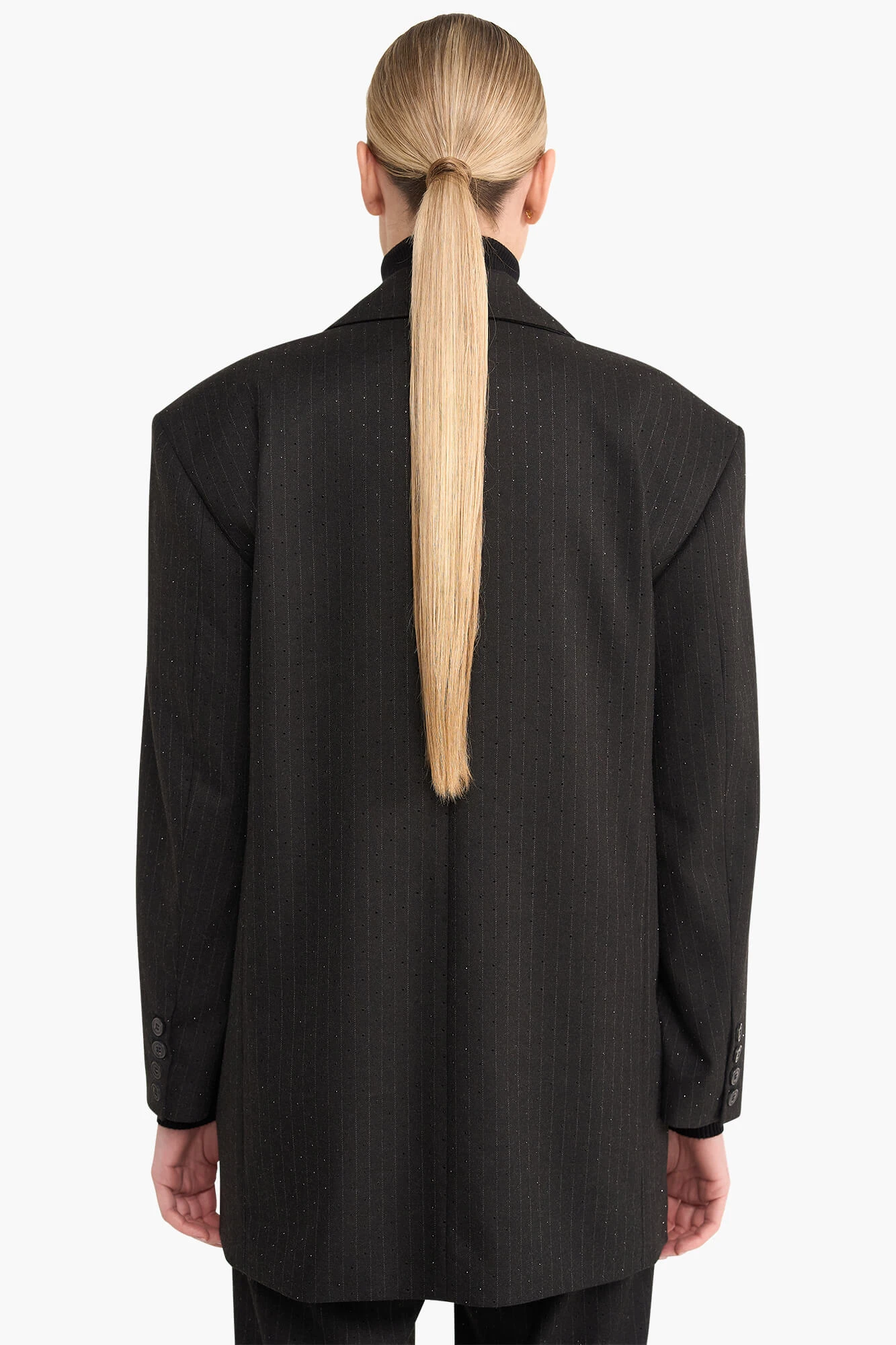 Oversized Blazer Dames Buddy Zwart Steentjes
