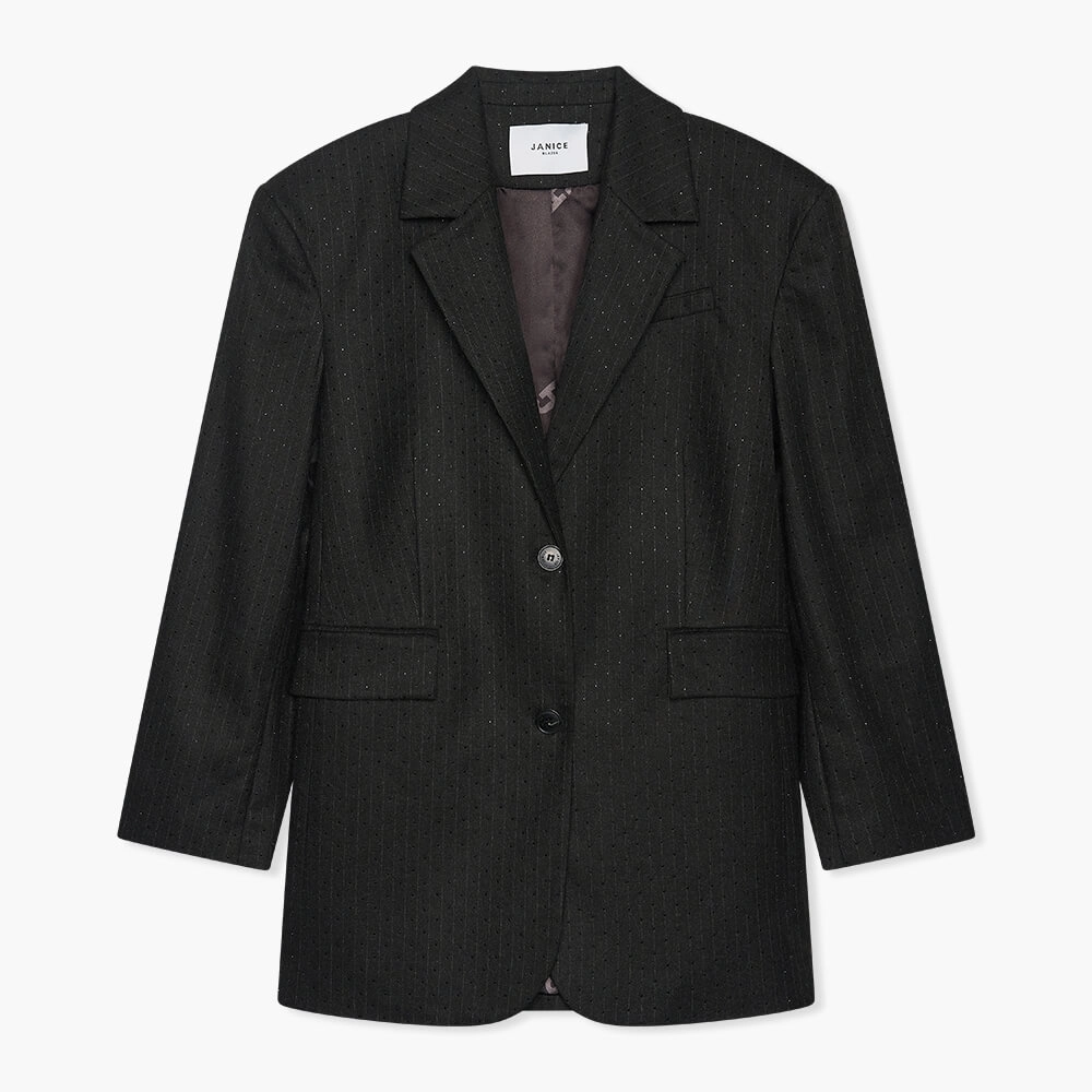 Oversized Blazer Dames Buddy Zwart Steentjes
