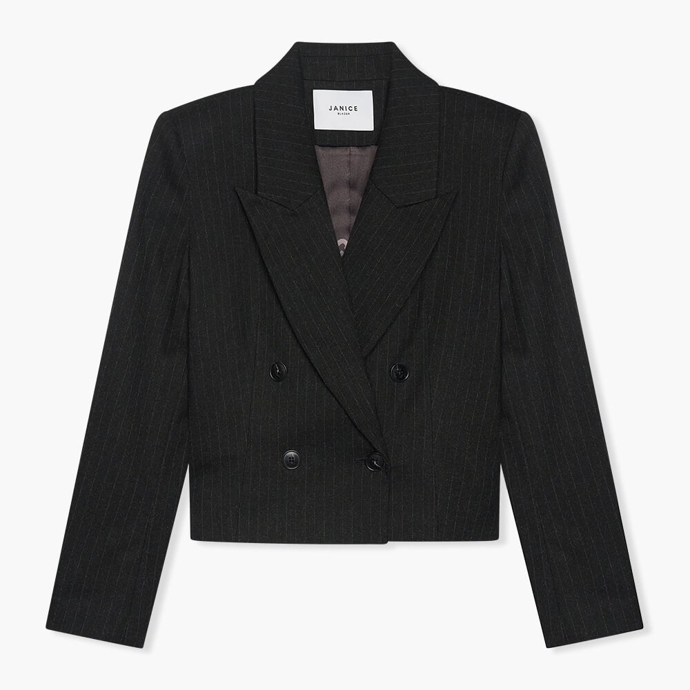 Blazer Dames Kort Stan Zwart Streep