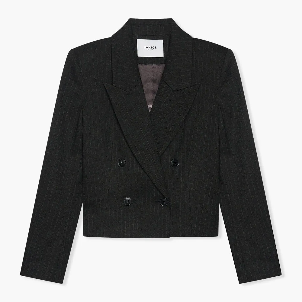 Blazer Dames Kort Stan Zwart Streep