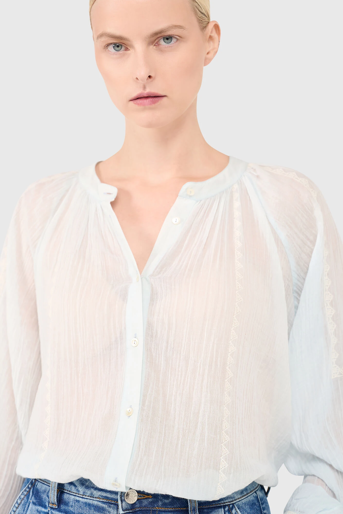 Beau Bluse Hellblau