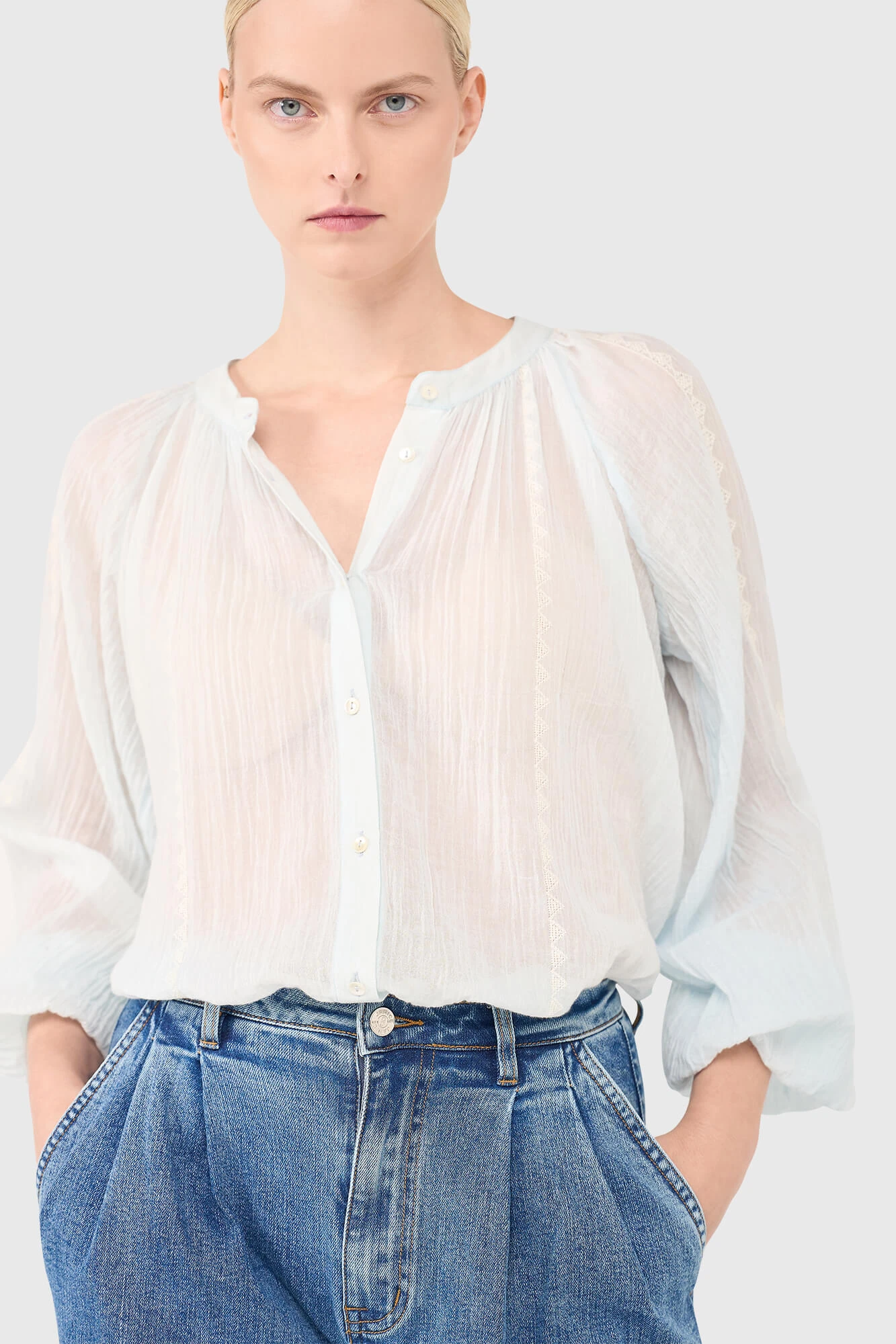 Beau Blouse Light Blauw