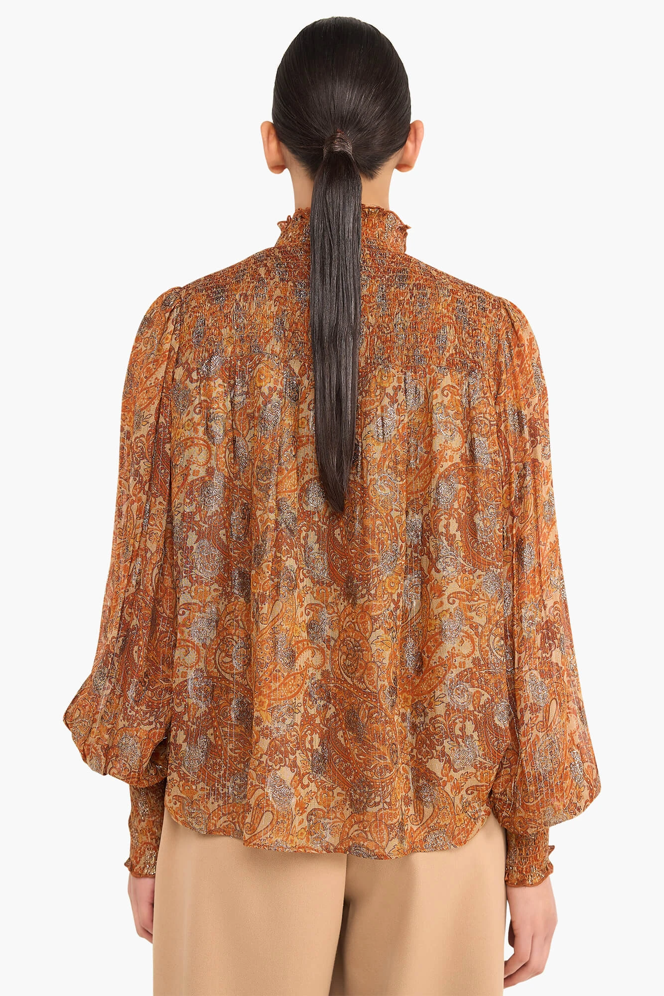 Women's Lurex Smog Hardy Paisley Blouse