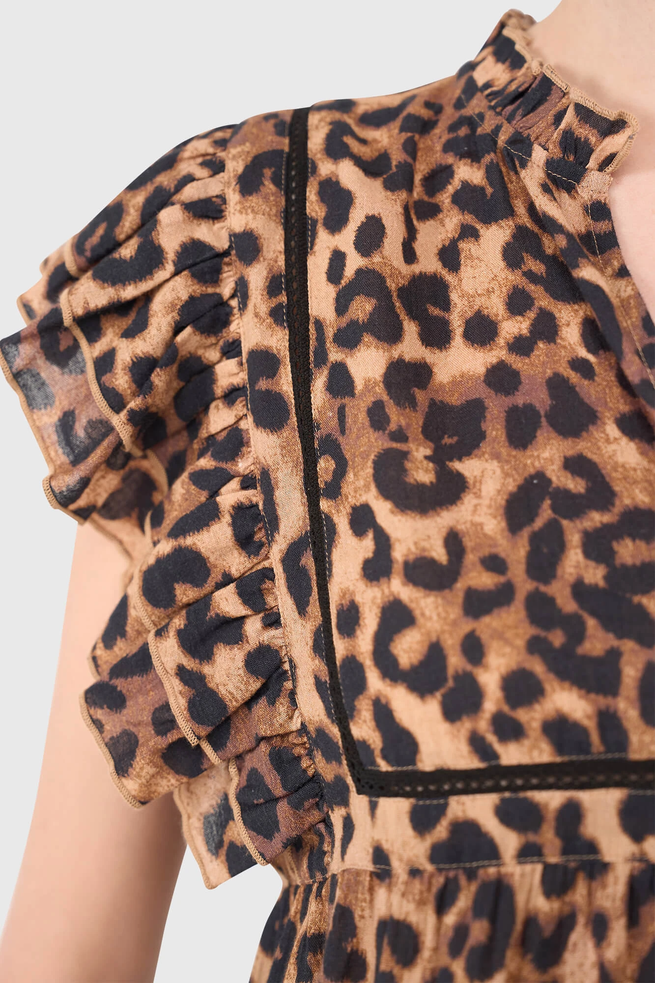 Carson-Bluse mit Leopardenmuster
