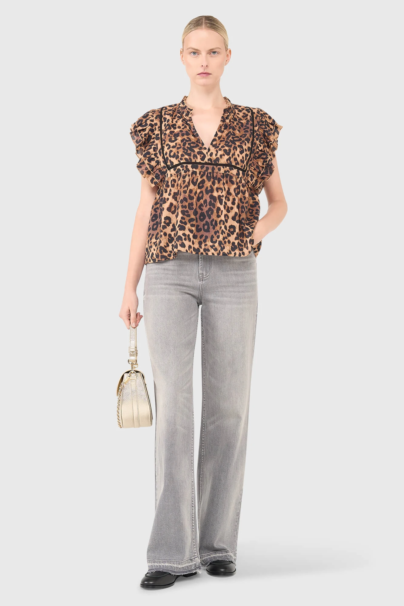 Carson-Bluse mit Leopardenmuster
