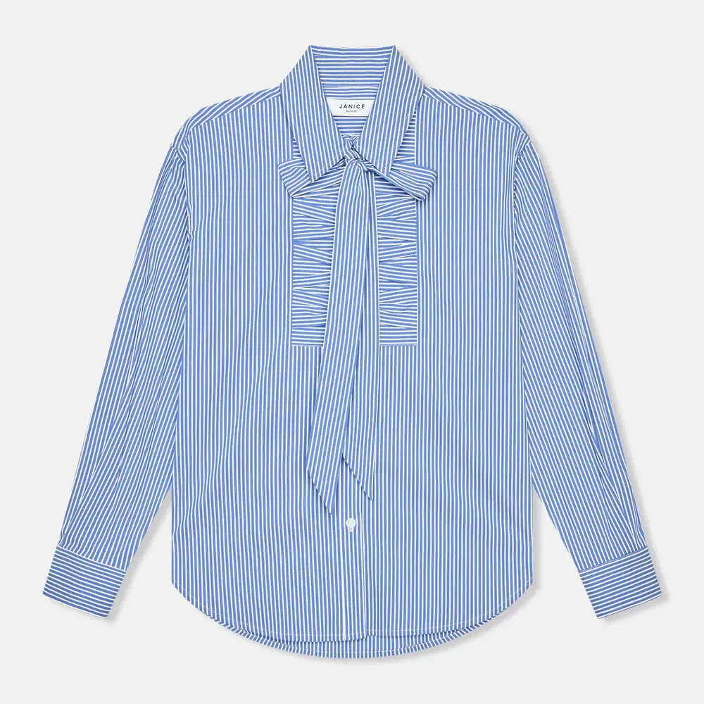 Blouse Dames Gestreept Brendan Blauw