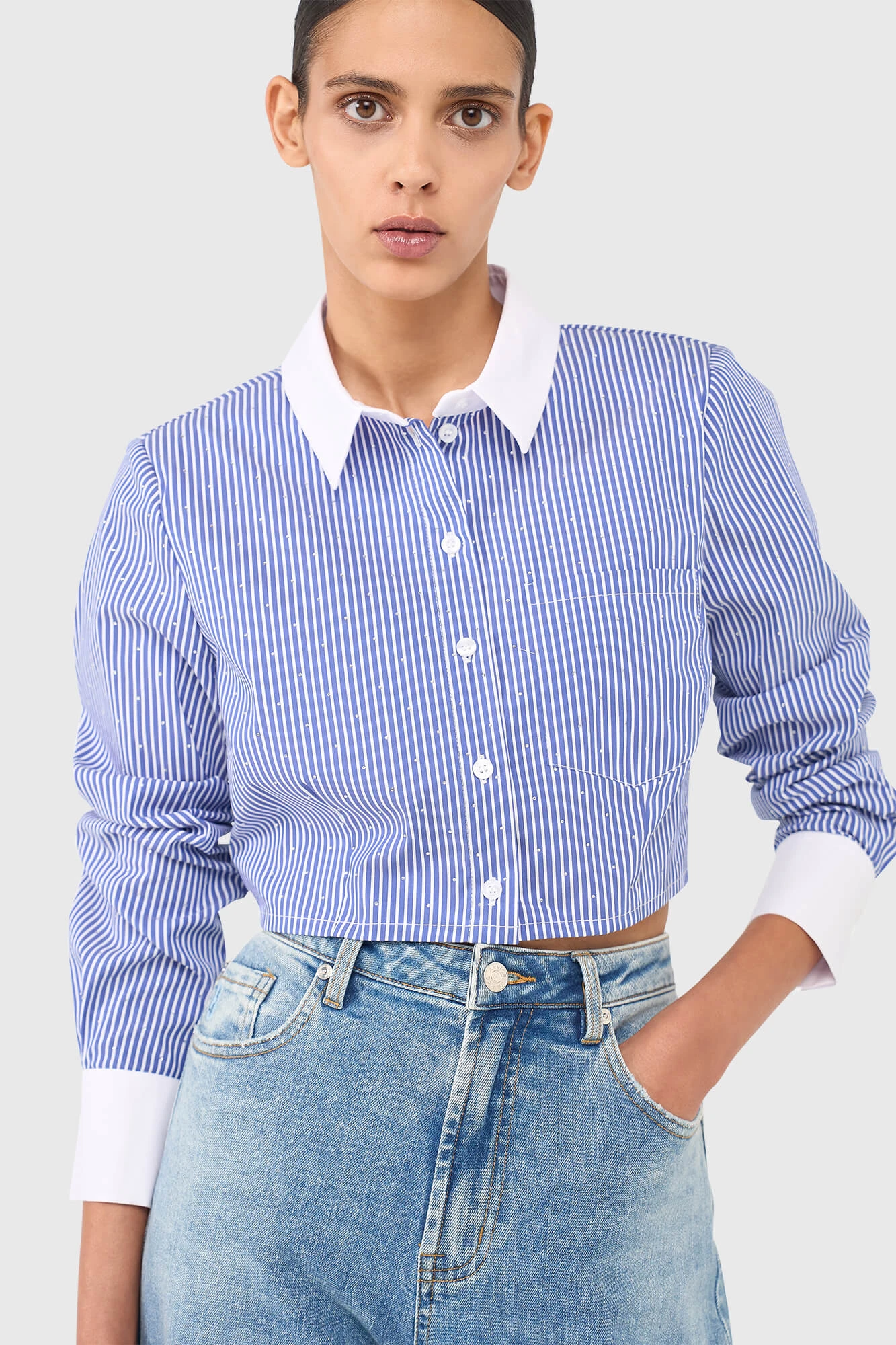 Justin  Bluse mit Streifen und Strass