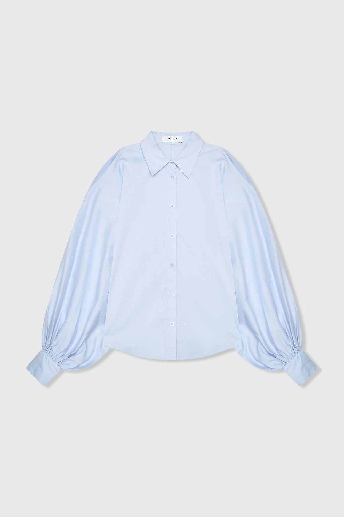 Damenbluse aus Baumwolle, blau, Stone, Puffärmel, Cut-Out