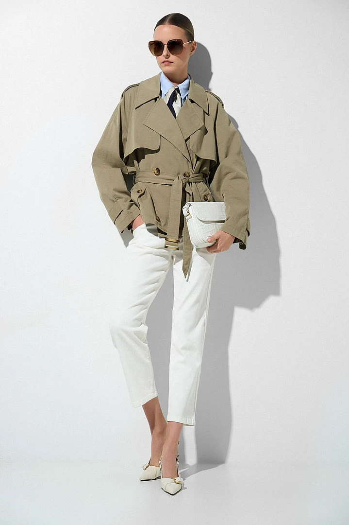 Grüner kurzer Trenchcoat Cayden