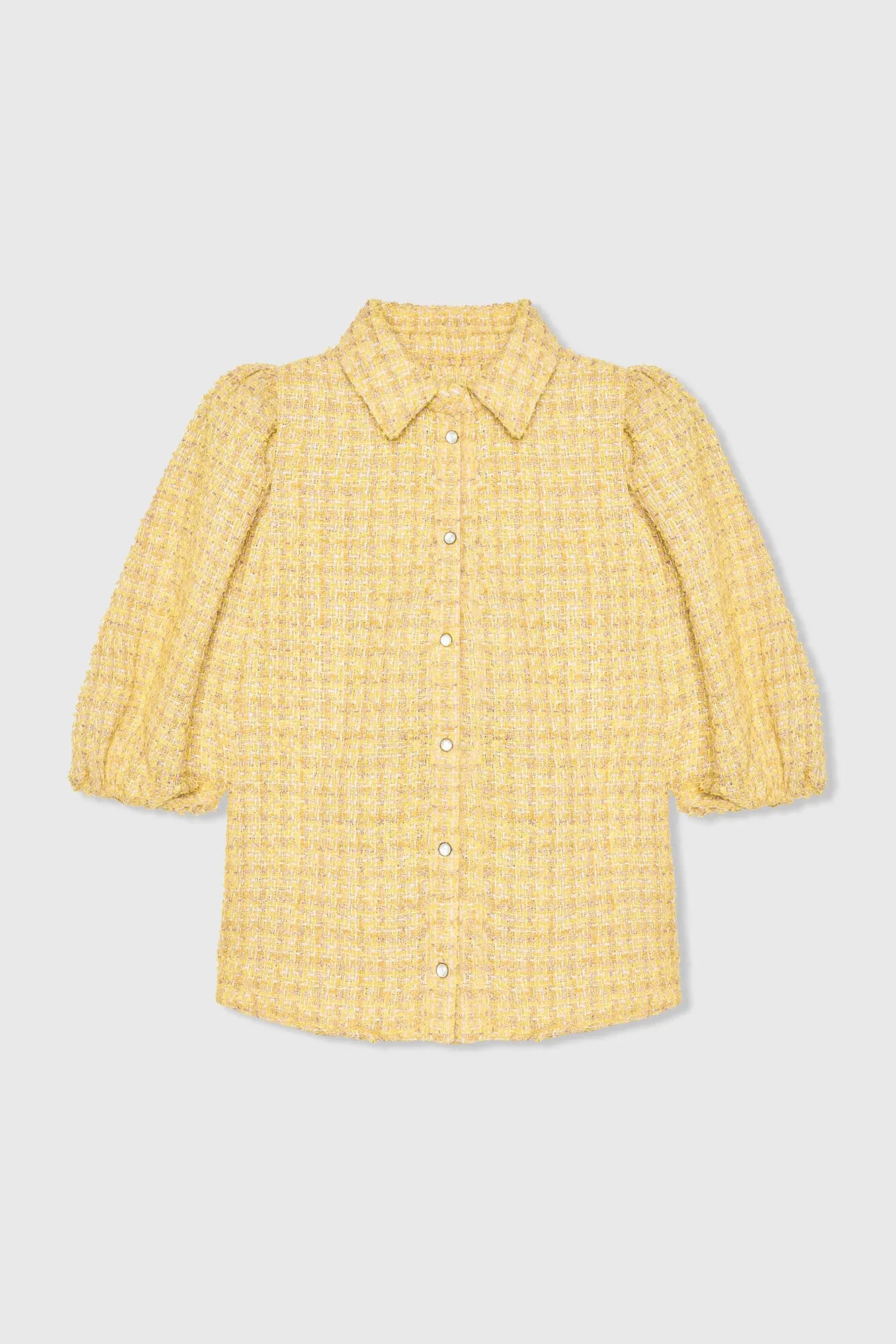 Damenbluse mit Puffärmeln aus Tweed, Lars, gelb