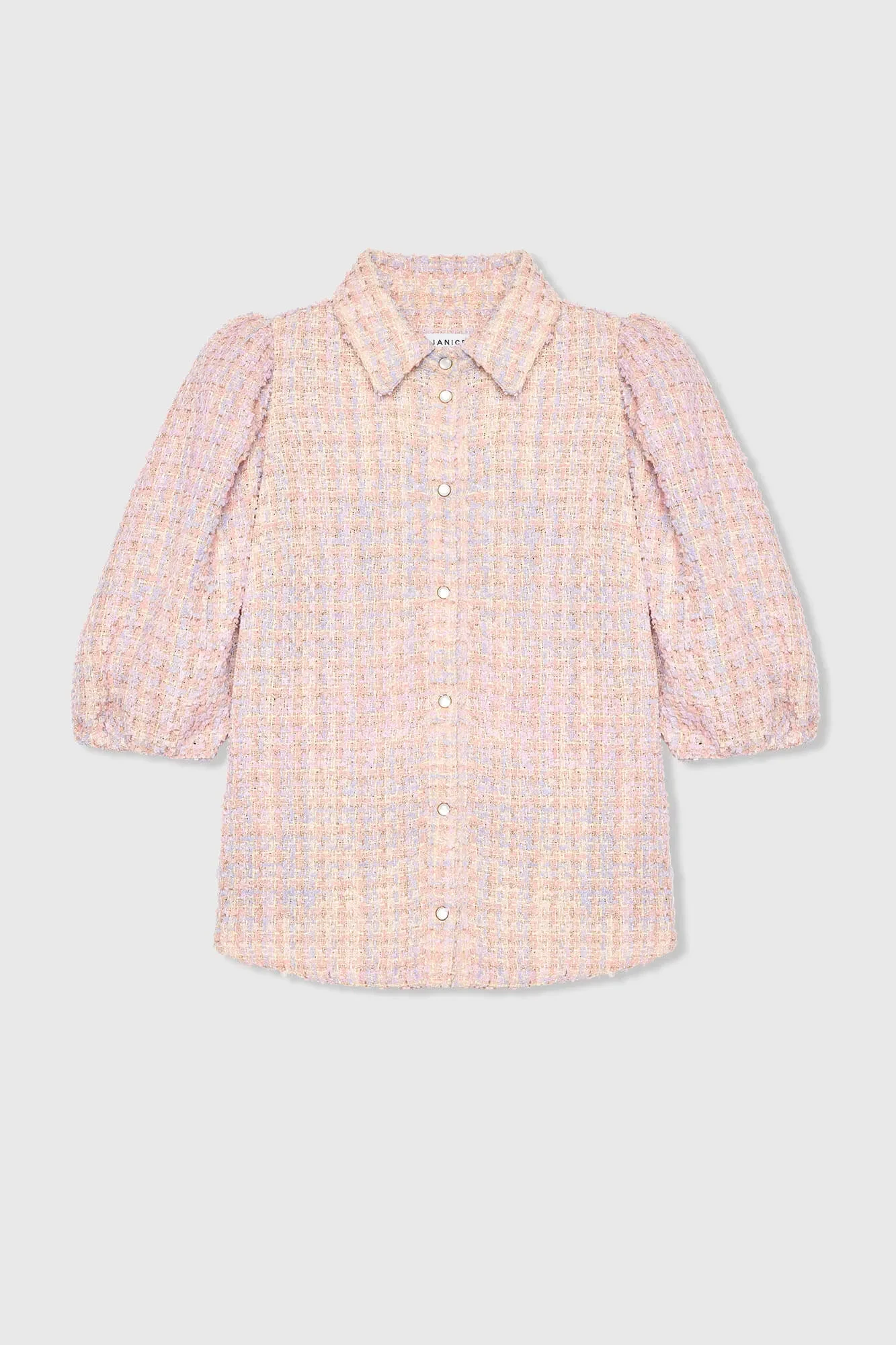 Damenbluse mit Puffärmeln aus Tweed, Lars, lila