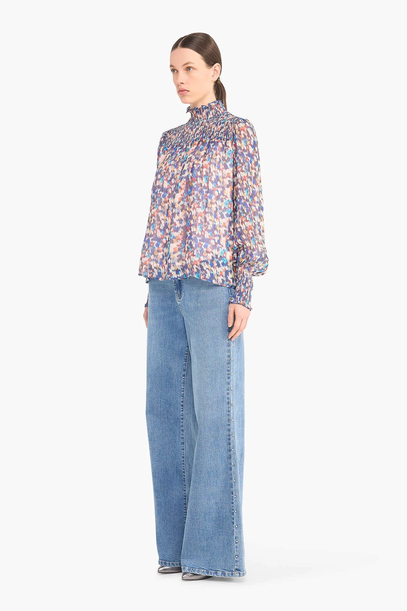 Blouse Dames Print Smog Hardy Blauw