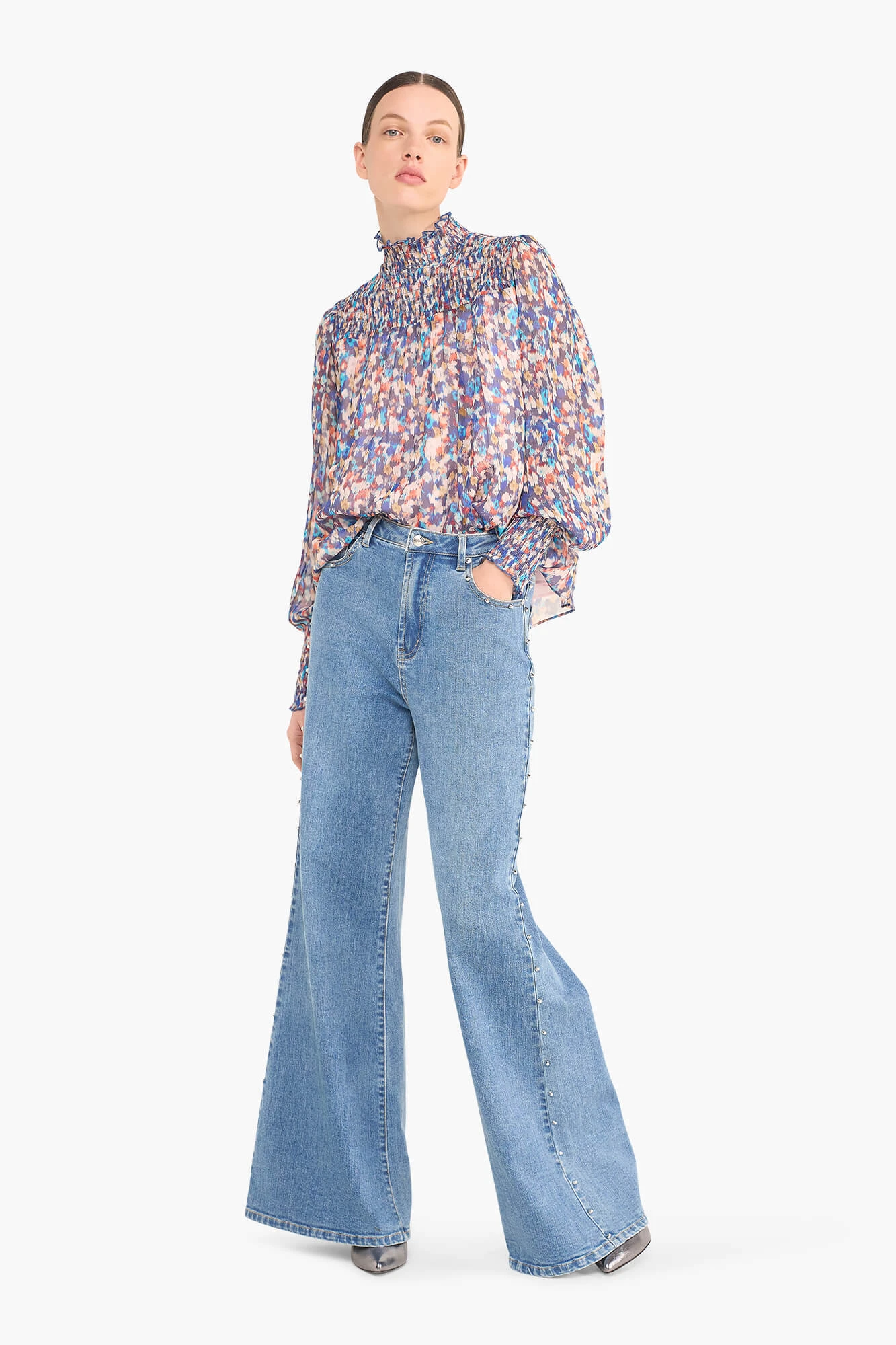 Blouse Dames Print Smog Hardy Blauw