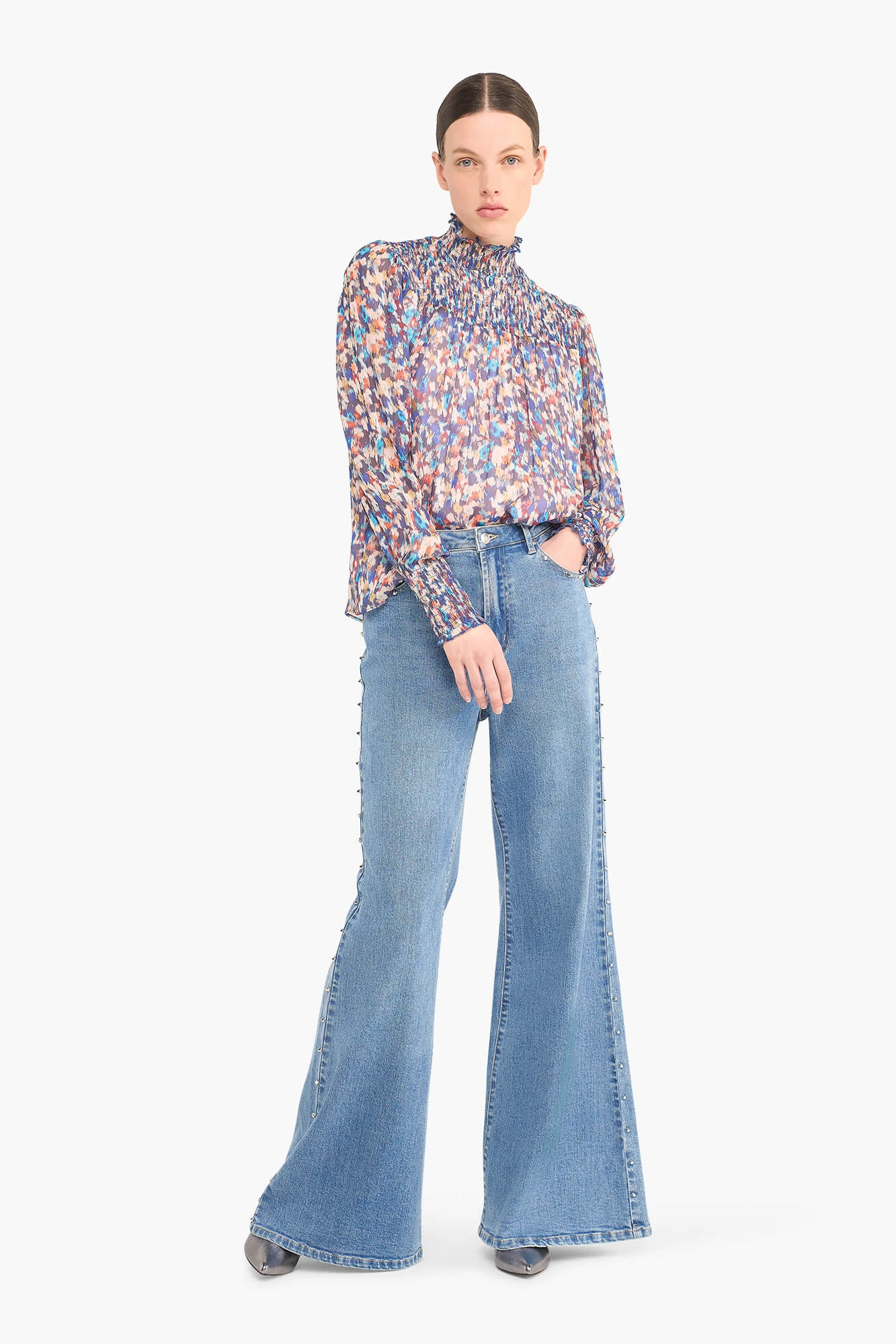 Blouse Dames Print Smog Hardy Blauw