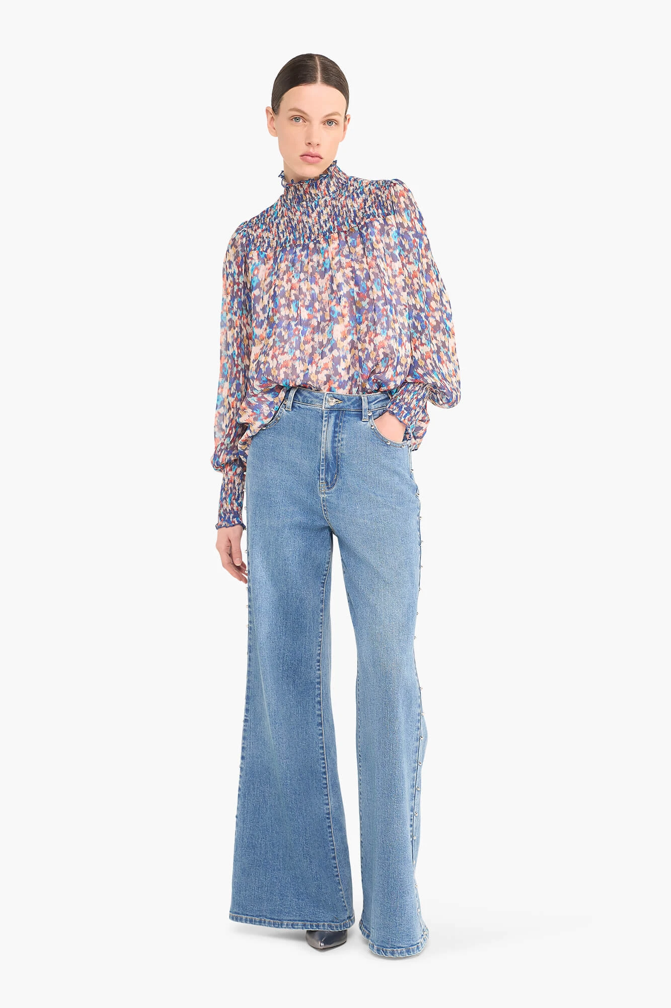 Blouse Dames Print Smog Hardy Blauw
