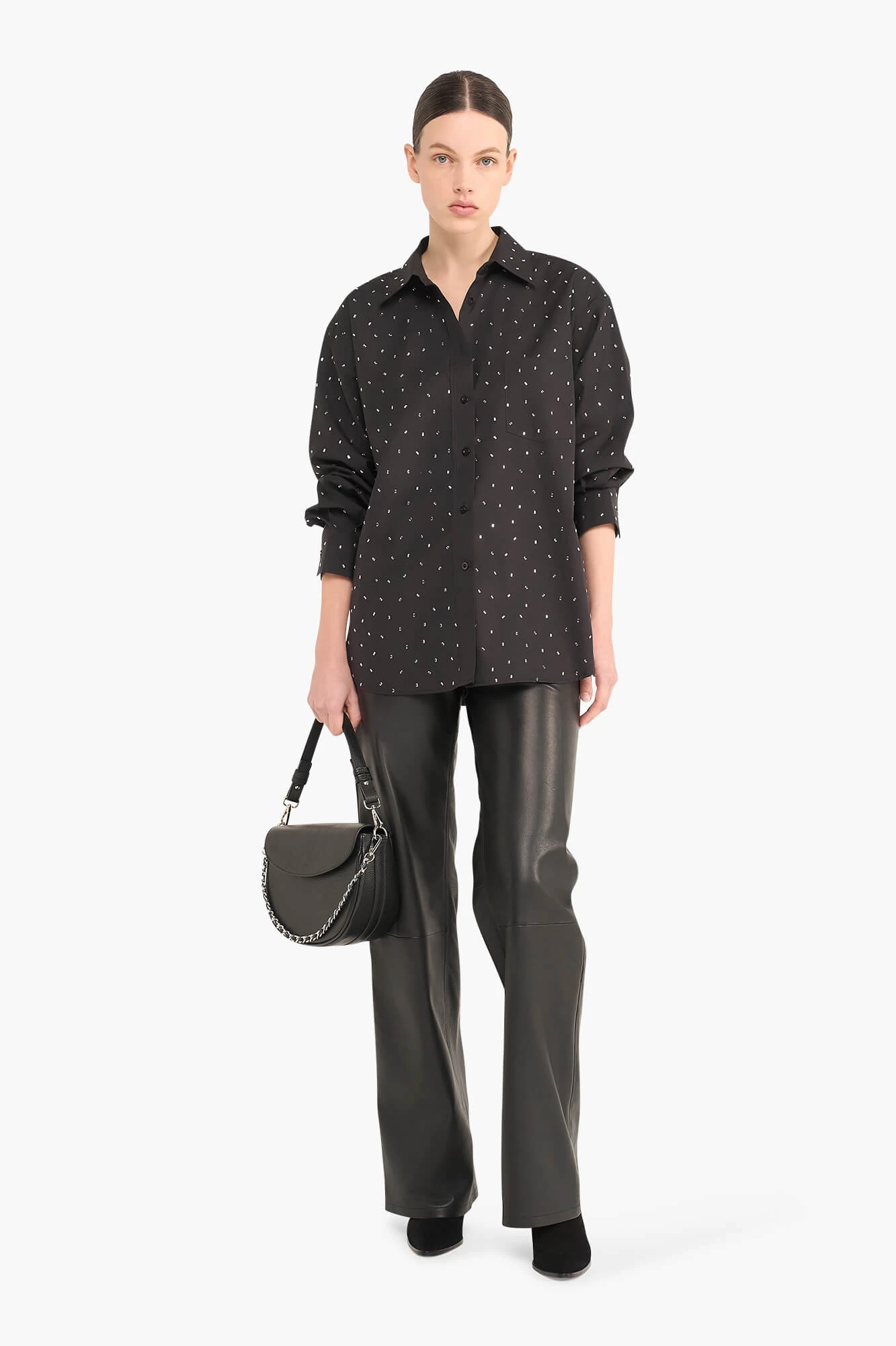 Katoenen Blouse Dames Steentjes Kygo Zwart