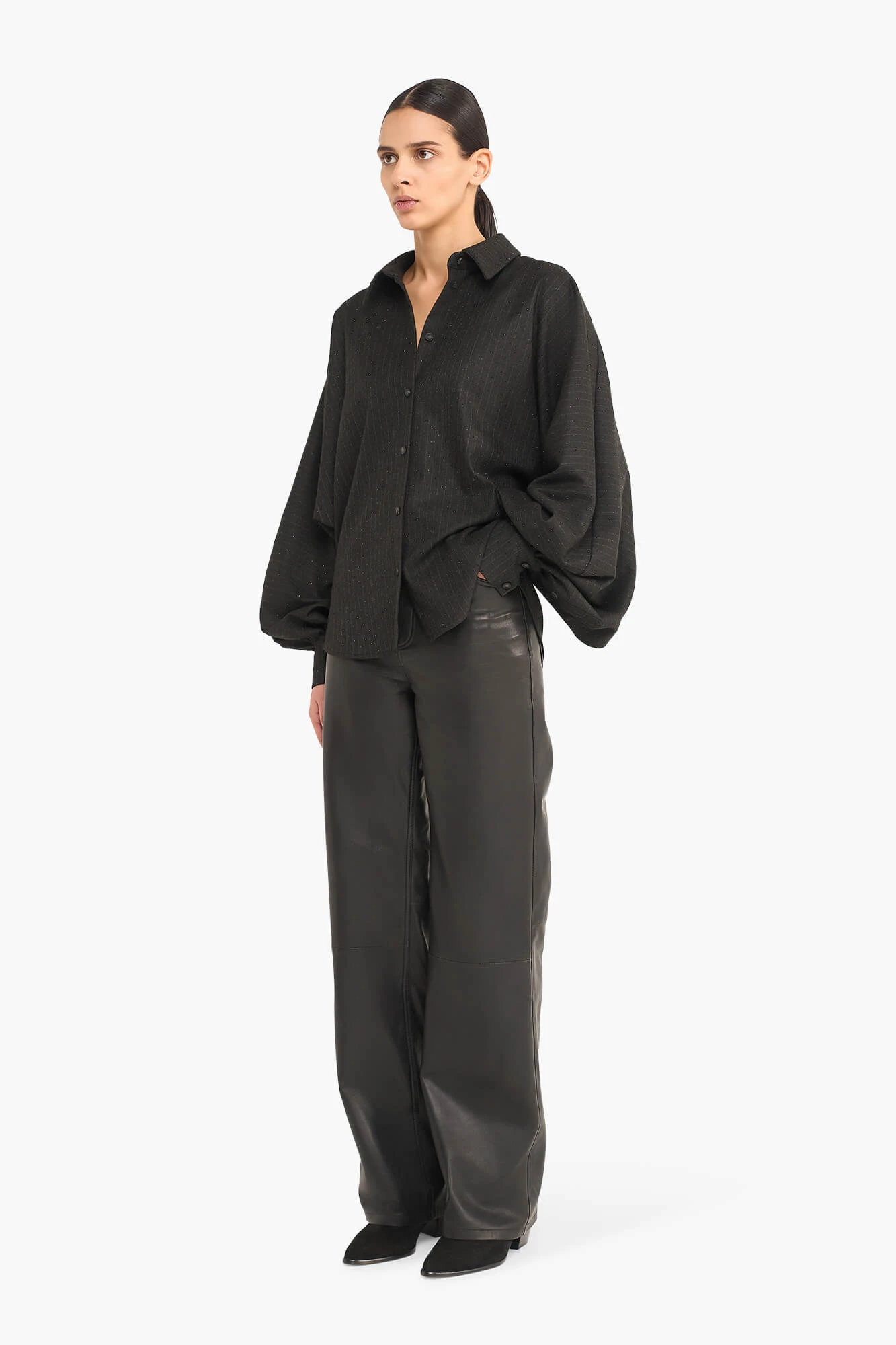 Blouse Dames Oversized Stone Zwart Steentjes