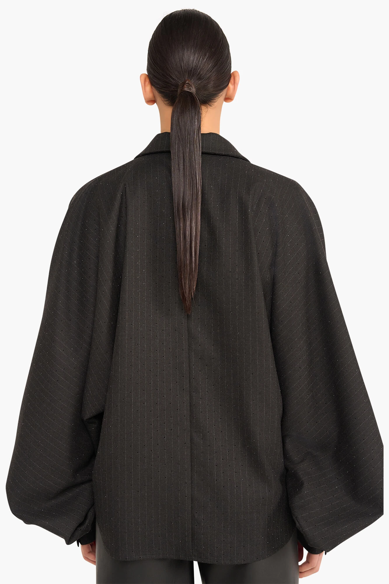 Blouse Dames Oversized Stone Zwart Steentjes
