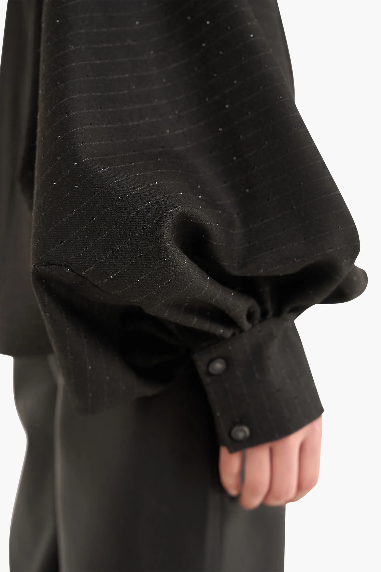 Blouse Dames Oversized Stone Zwart Steentjes