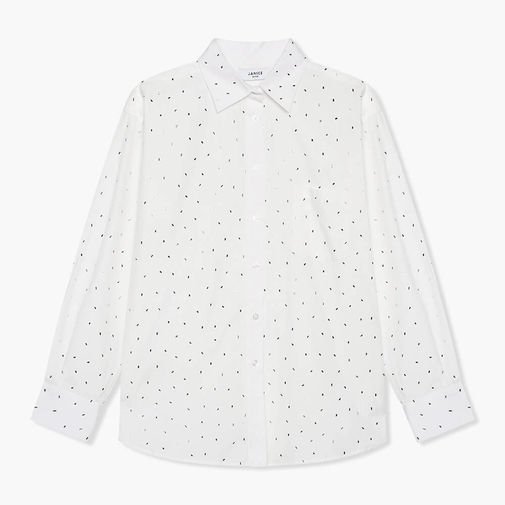 Katoenen Blouse Steentjes Kygo wit