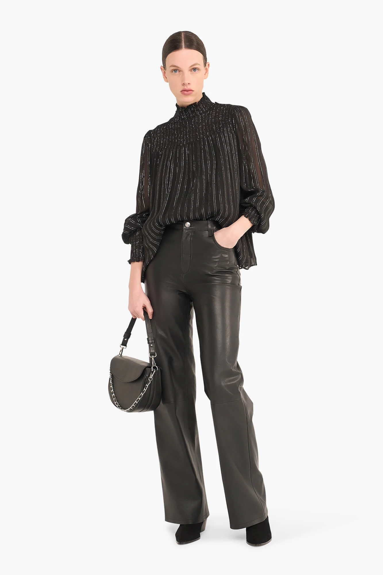 Blouse Dames Lurex Smog Hardy Zwart