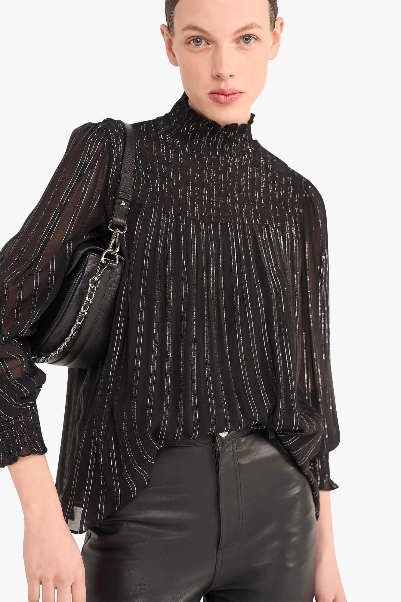 Blouse Dames Lurex Smog Hardy Zwart
