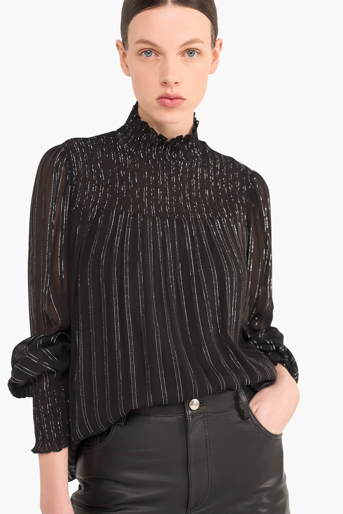 Blouse Dames Lurex Smog Hardy Zwart