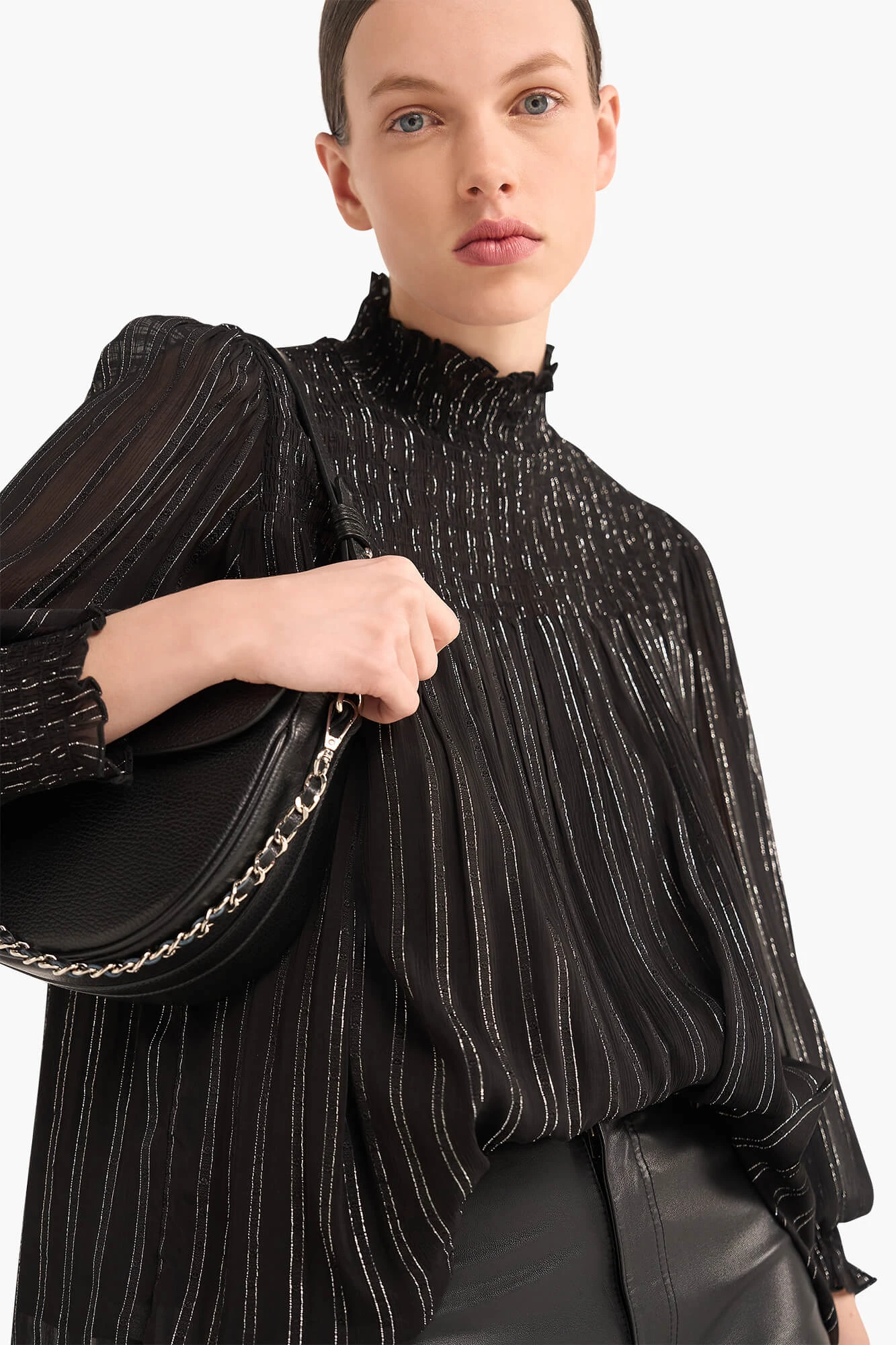Blouse Dames Lurex Smog Hardy Zwart