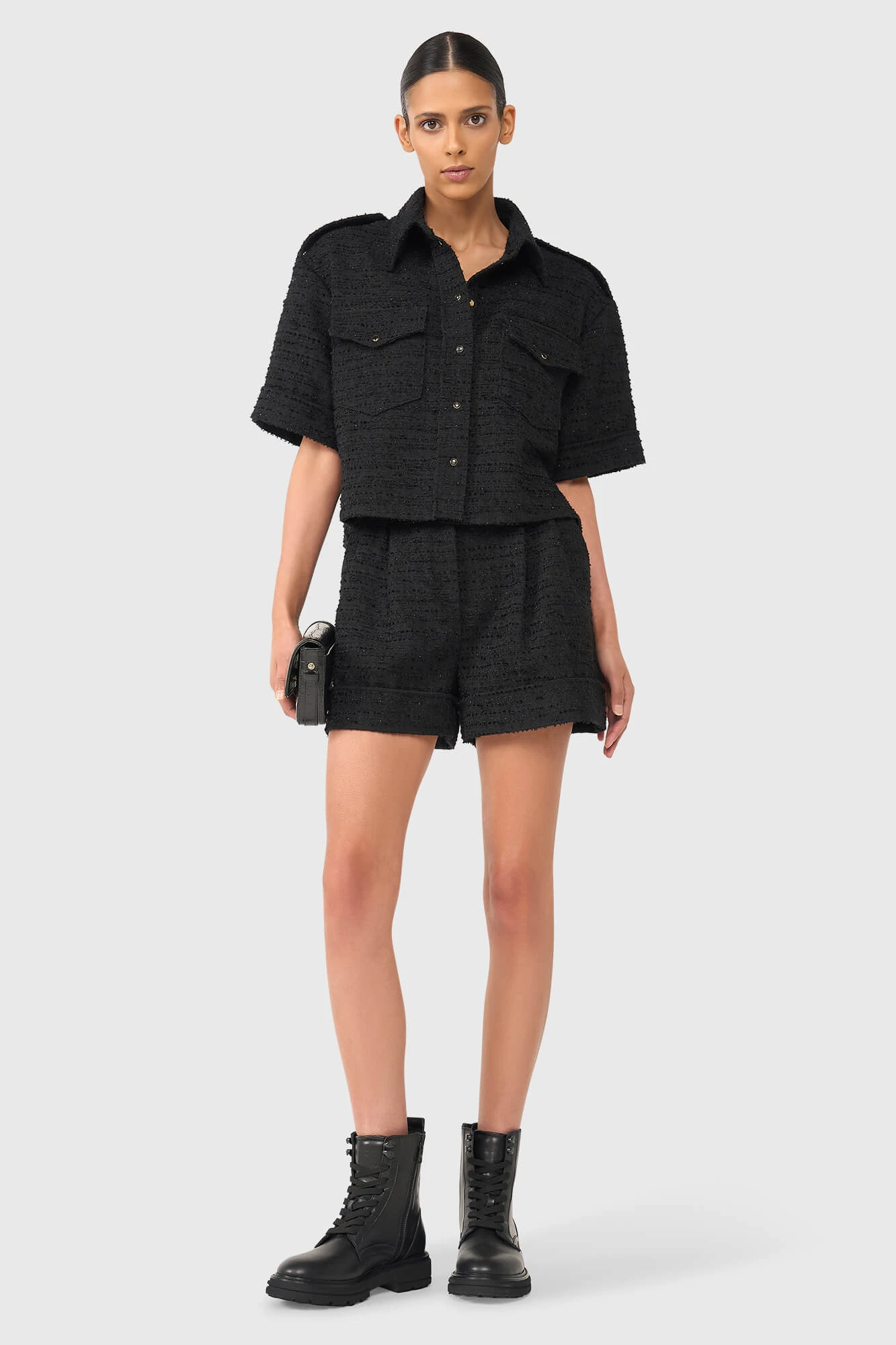 Spike Schwarz Tweed Lurex