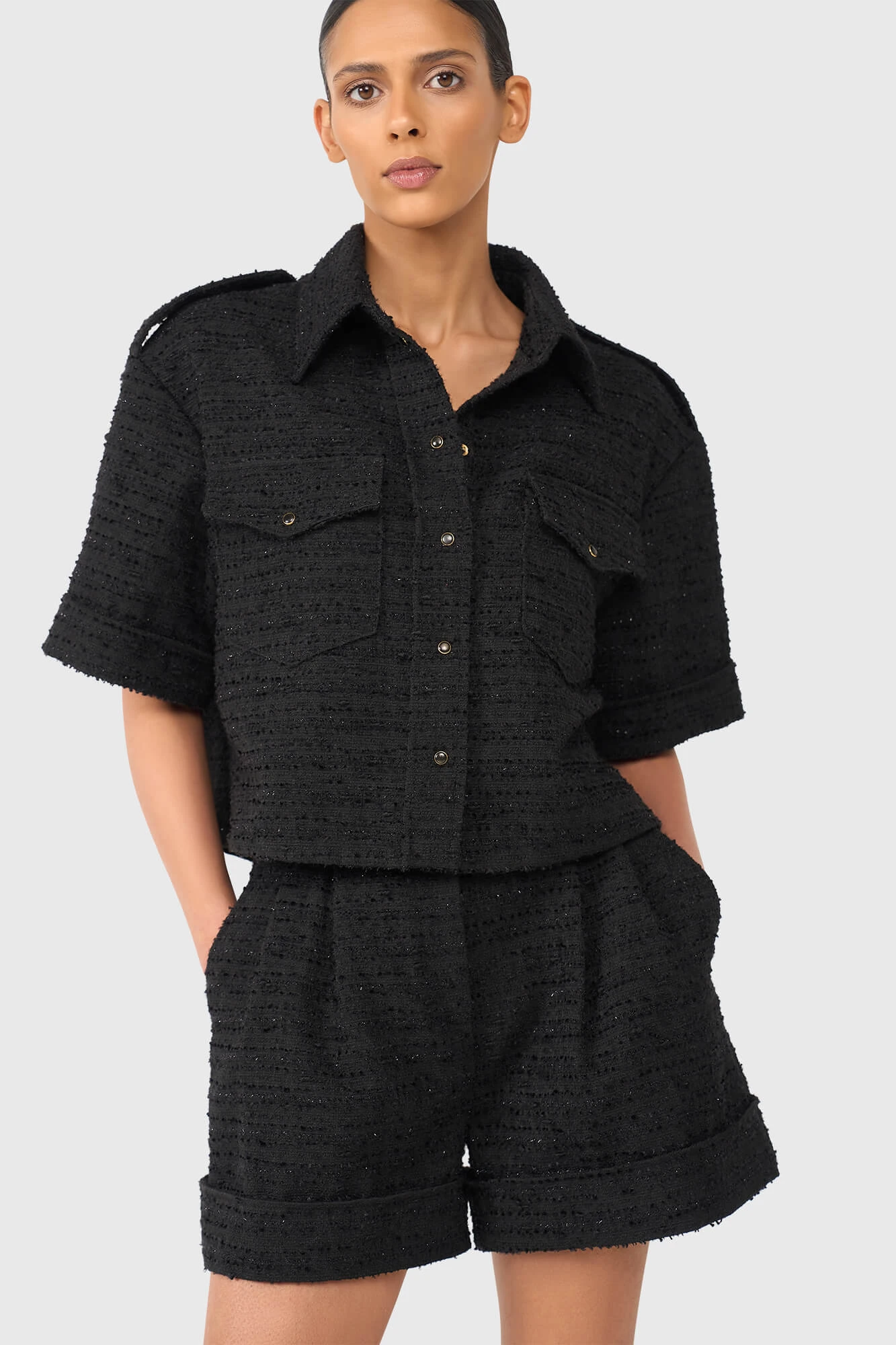 Spike Schwarz Tweed Lurex