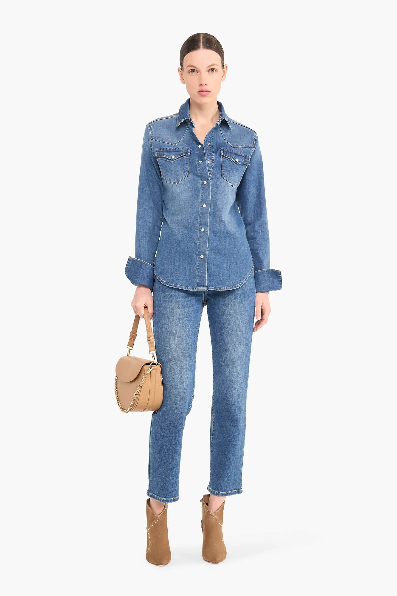 Taillierte Stretch-Jeansbluse von Levi's in Blau
