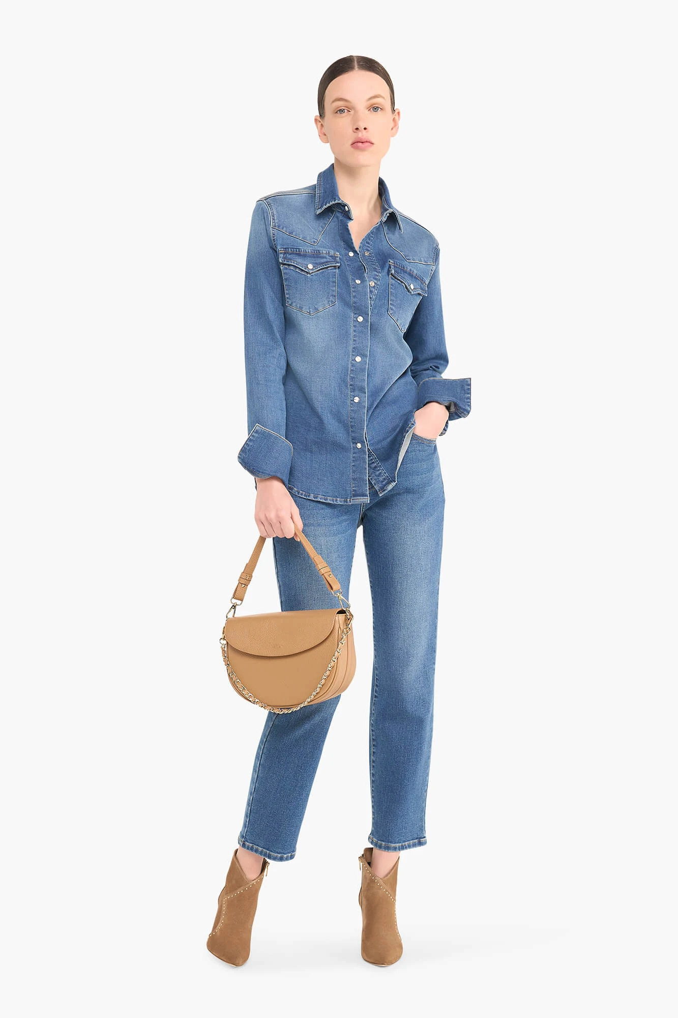 Fitted Stretch Denim Blouse by Levi's, Blue