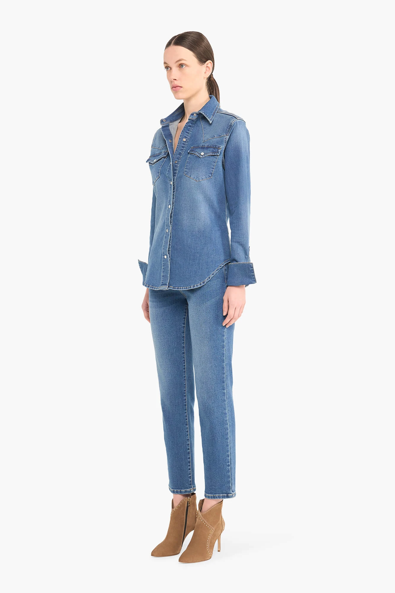 Fitted Stretch Denim Blouse by Levi's, Blue