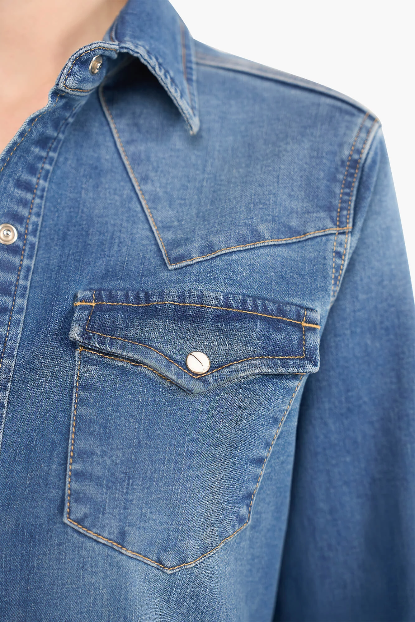 Fitted Stretch Denim Blouse by Levi's, Blue