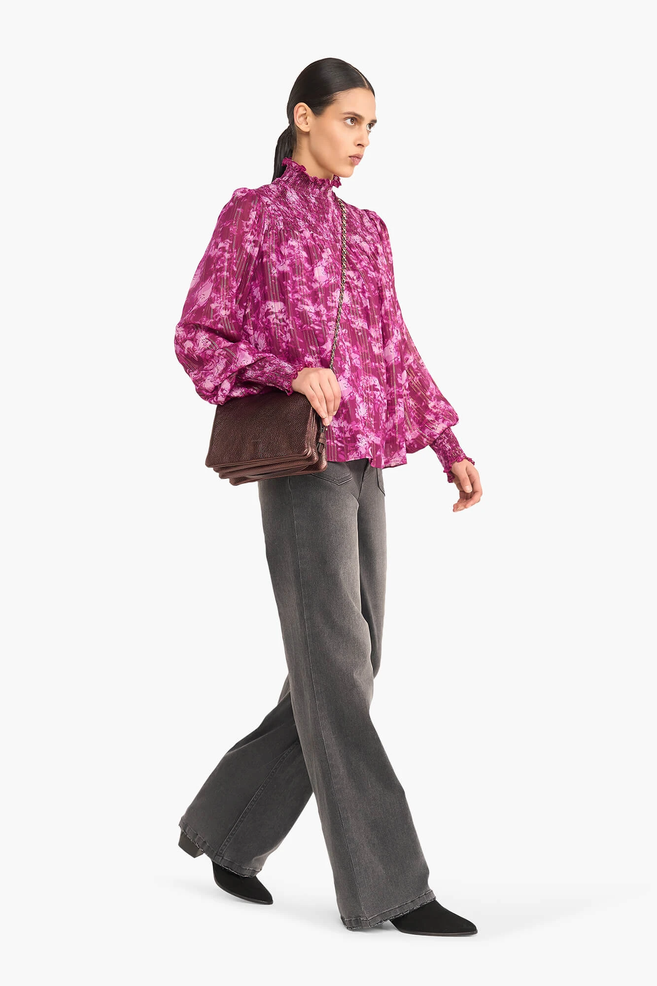 Blouse Dames Print Smog Hardy Paars