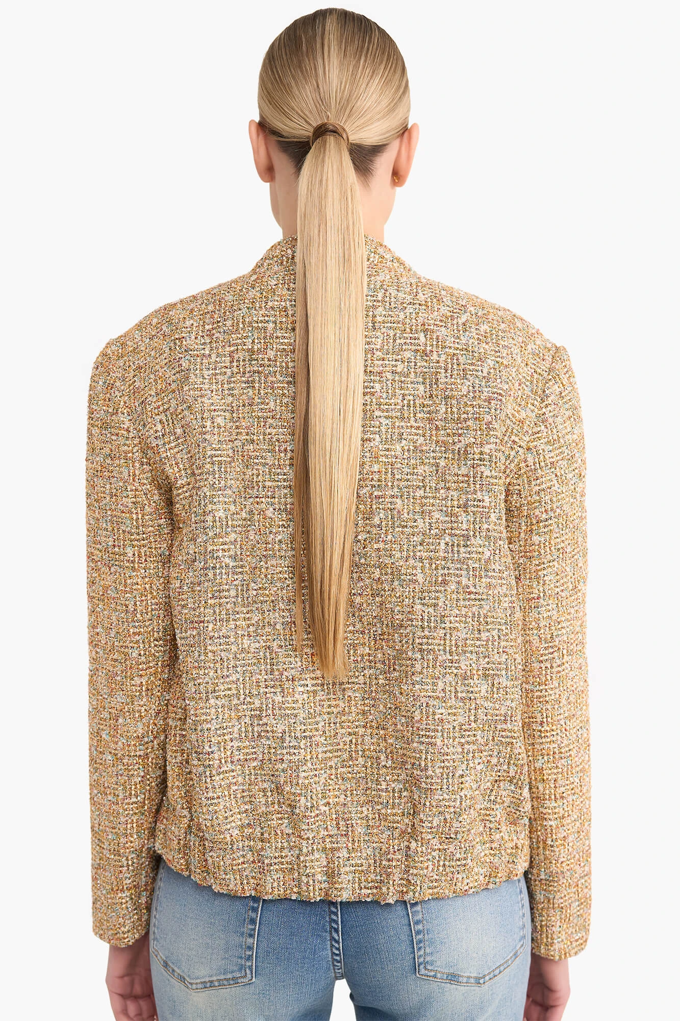 Bomberjacke für Damen aus Tweed, Maddox, Gold