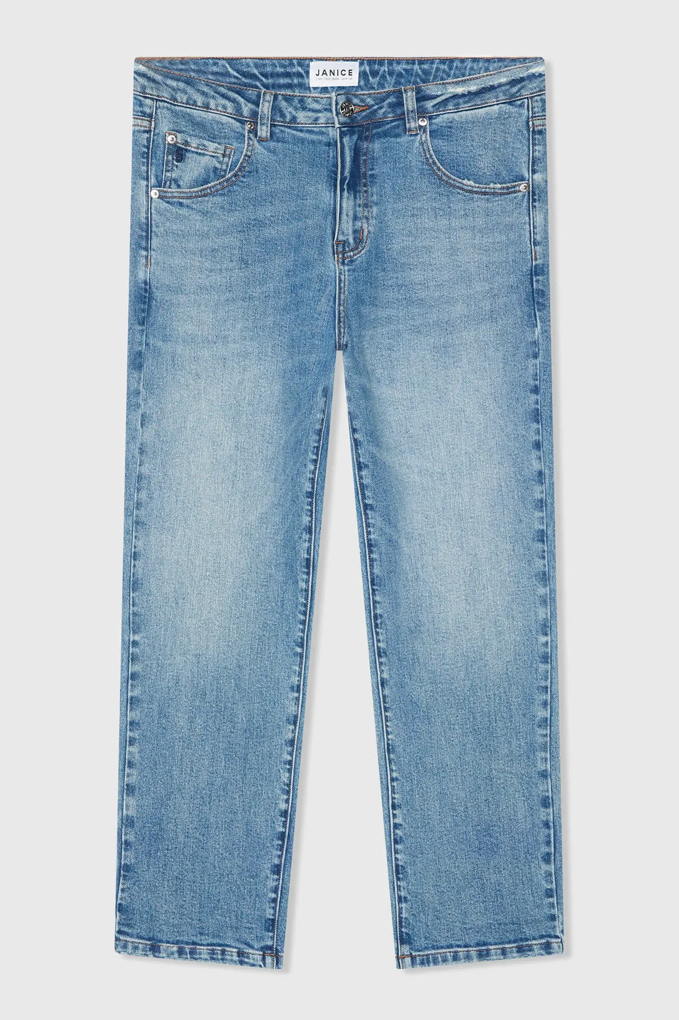 Boyfriend-Jeans für Damen, mittlere Leibhöhe, blau, Größe 379, Bailey