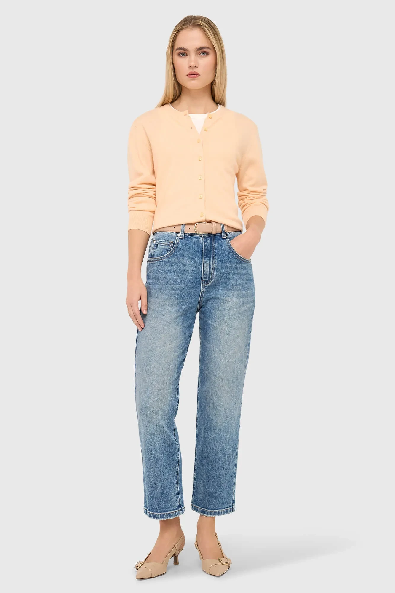 Boyfriend-Jeans für Damen, mittlere Leibhöhe, blau, Größe 379, Bailey
